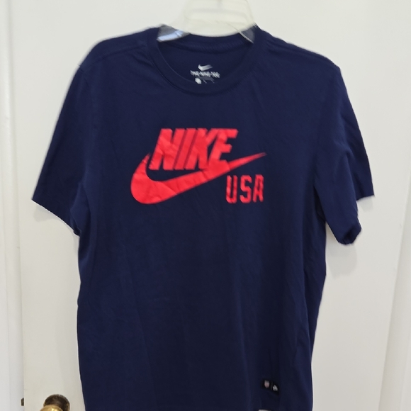 Nike Other - Nike Men's Navy Short Sleeve T-Shirt with Red USA Logo